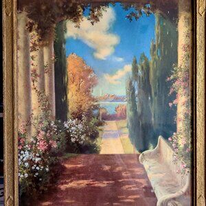 1920 R. Atkinson Fox "The Rose Brewer" Lithograph Signed Framed
